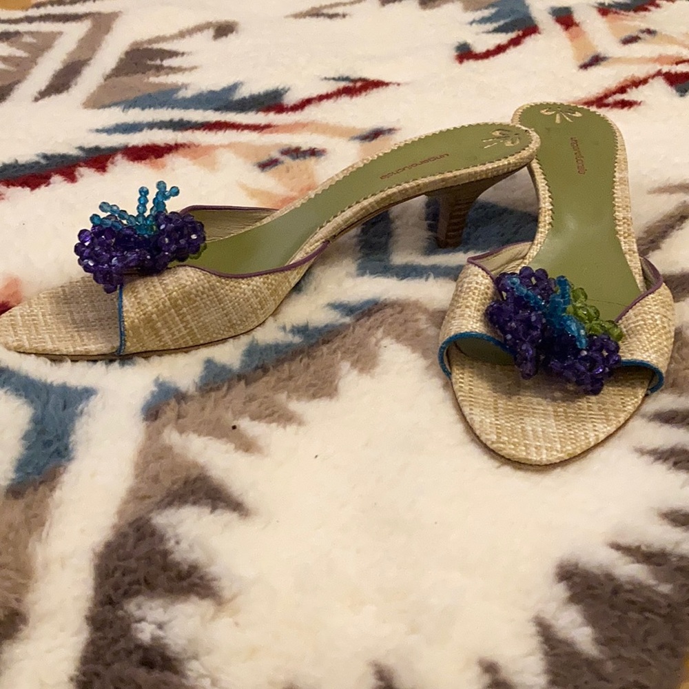 Ungaro fuchsia sz42 beaded sandal